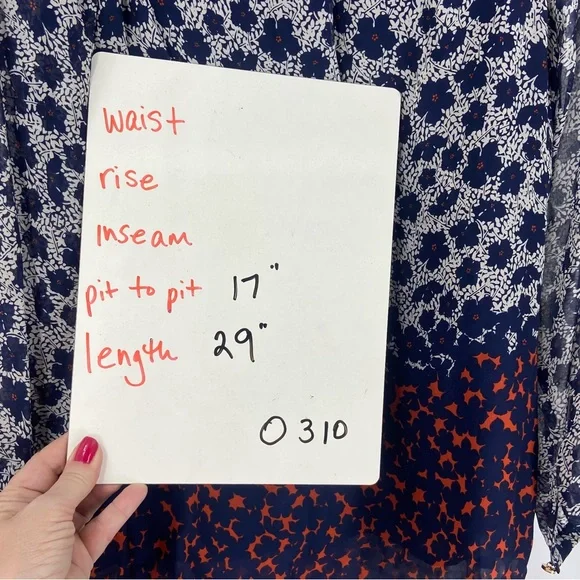 Tory Burch Silk Blouse Floral Print Keyhole Womens Size 2 |O310 - Picture 6 of 6